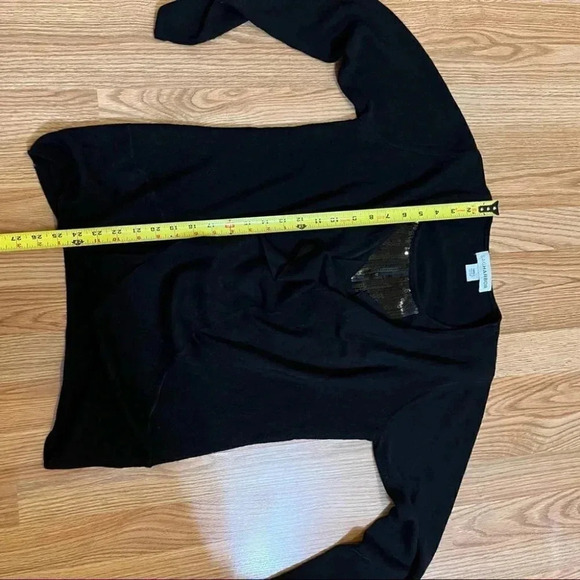 Sag Harbor Women's Size S Sweater Long Sleeves Pullover Cardigan Sequins Black - Picture 10 of 10